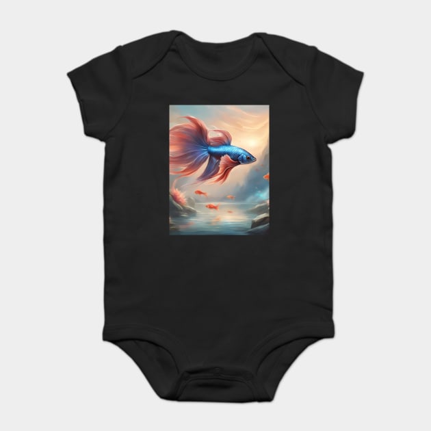 Tastic Fish Swiming Baby Bodysuit by animegirlnft